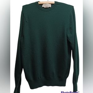 CLAN DOUGLAS CASHMERE CREWNECK SWEATER FROM SCOTLAND, HUNTER GREEN, SMALL